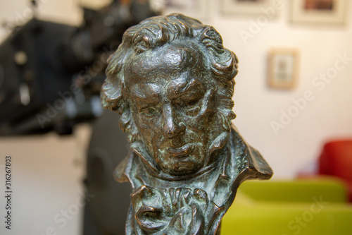bust of Francisco of Goya made in bronze