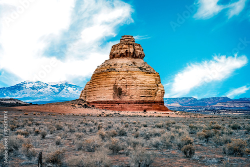 Rock structure along a scenic drive in Arizona or Utah off route 89 in the middle of nowhere USA.
