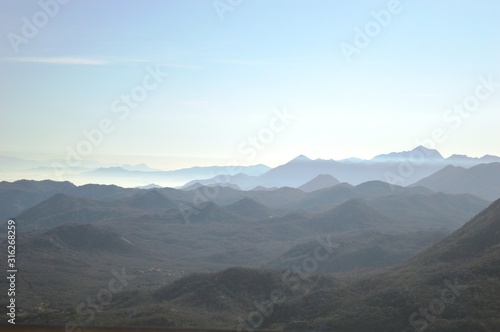 winter landscape of hills and valleys