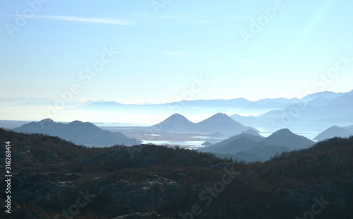 winter landscape of hills and valleys