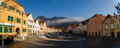 Frohnleiten small town above Mur river in Styria,Austria. Famous travel destination. photo