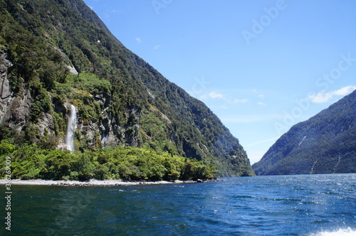 New Zealand Milford Sound Waterfall © s.k.p.