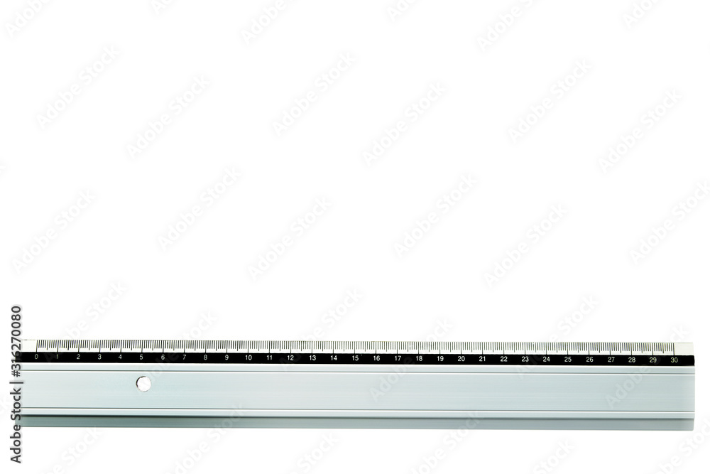 ruler laying straight at bottom of a white page ruler laying straight at bottom of a white page