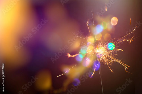nice burning sparkler with some light effects 