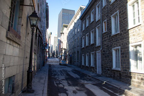Narrow Old Montreal street