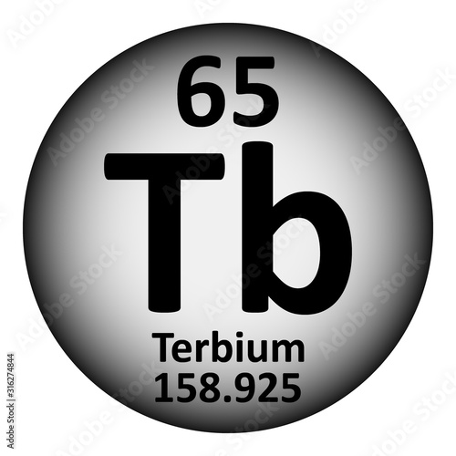 Periodic table element terbium icon.