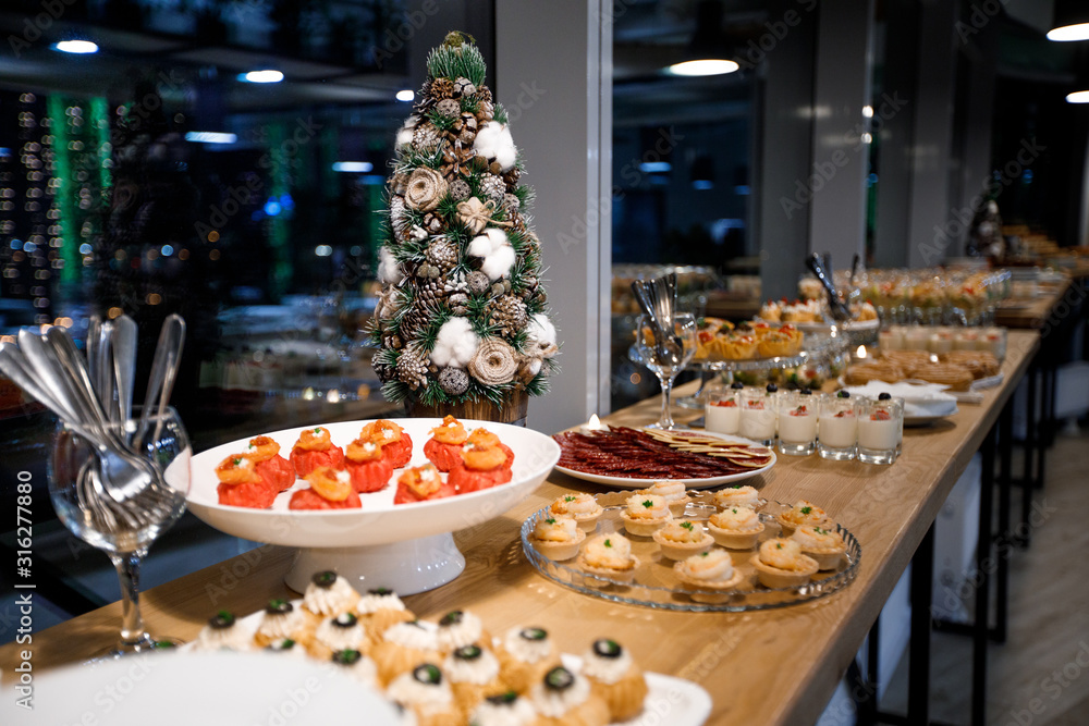 table with food and drink