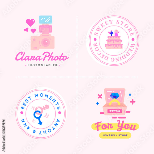 Wedding and love vector logo templete