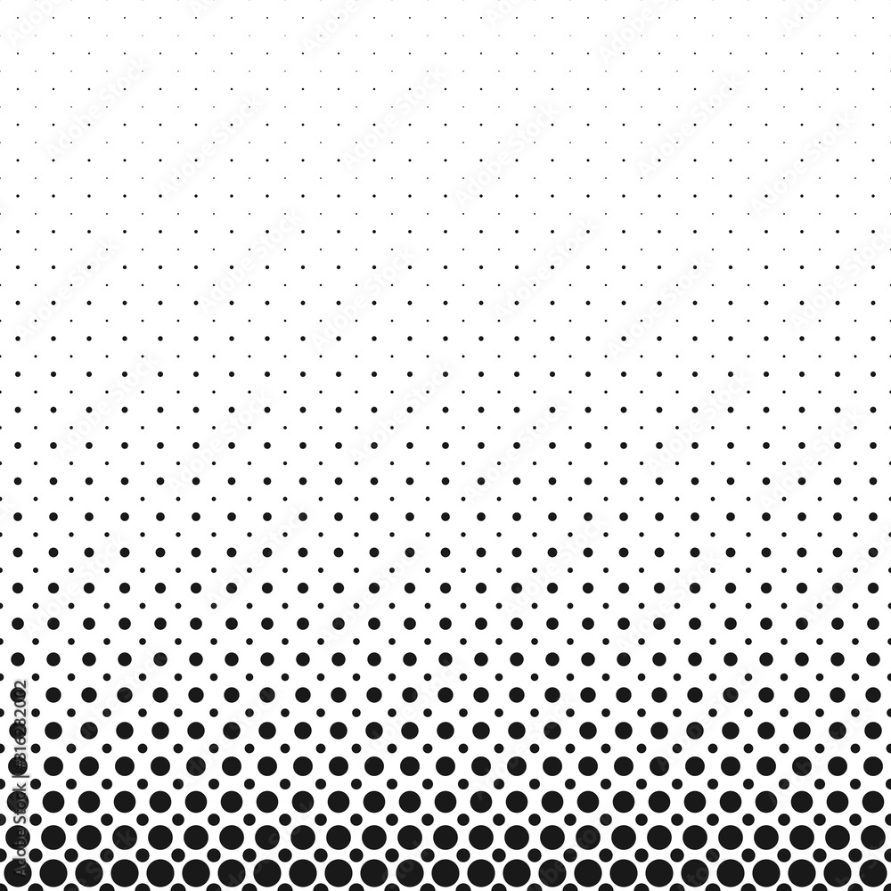 Monochrome abstract geometric halftone circle pattern background - vector graphic from dots Monochrome abstract geometric halftone circle pattern background - vector graphic from dots