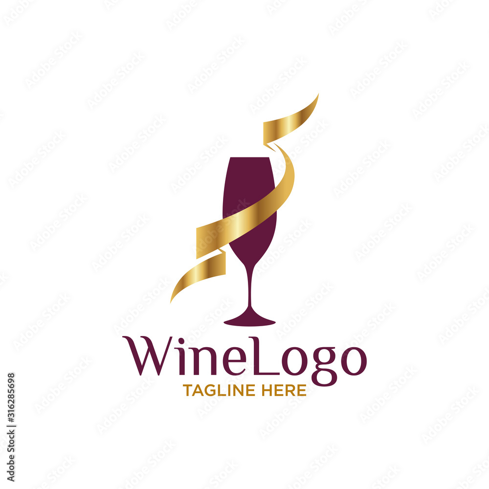 Obraz premium Wine Logo Design Template