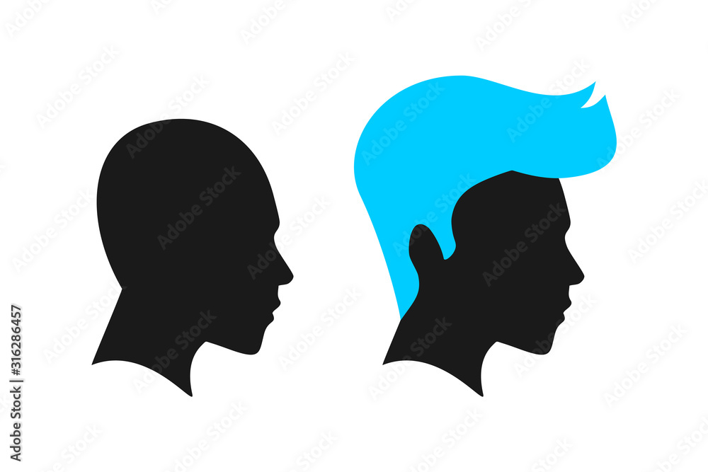 Design of man hairstyle face icon