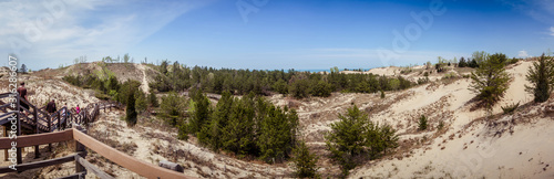 Panoramic view of dunes at Indiana Dunes National Park