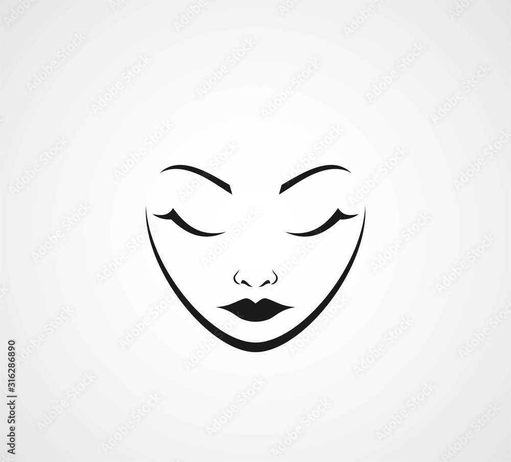 Creative design of fashion woman face icon Creative design of fashion woman face icon