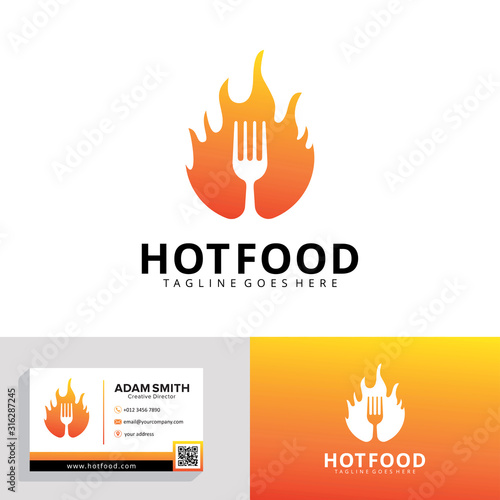 Hot Food logo design template