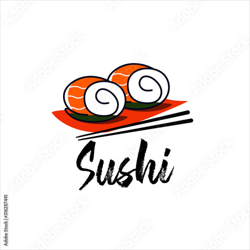 sushi logo design vector template