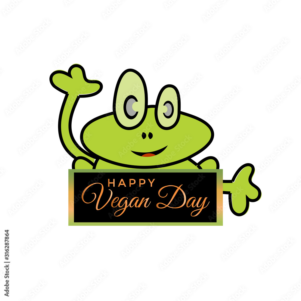 funny frog sayings for world Vegan day Stock Vector | Adobe Stock