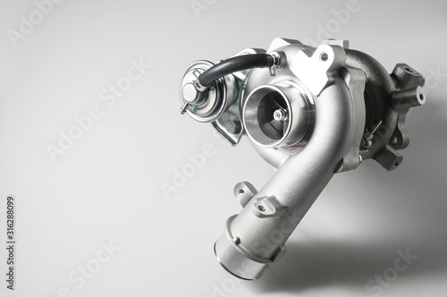 Obraz na płótnie new turbocharger of car on white background.