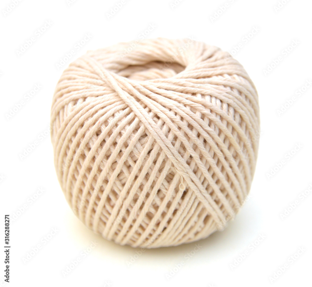 ball of twine on a white background ball of twine on a white background