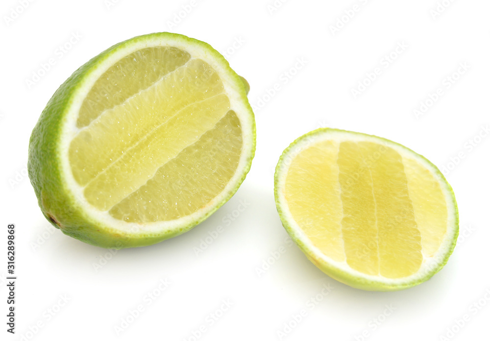 Ripe fresh lemon. Isolated on white background