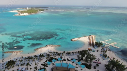 Aerial view of CocoCay Bahamas island photo