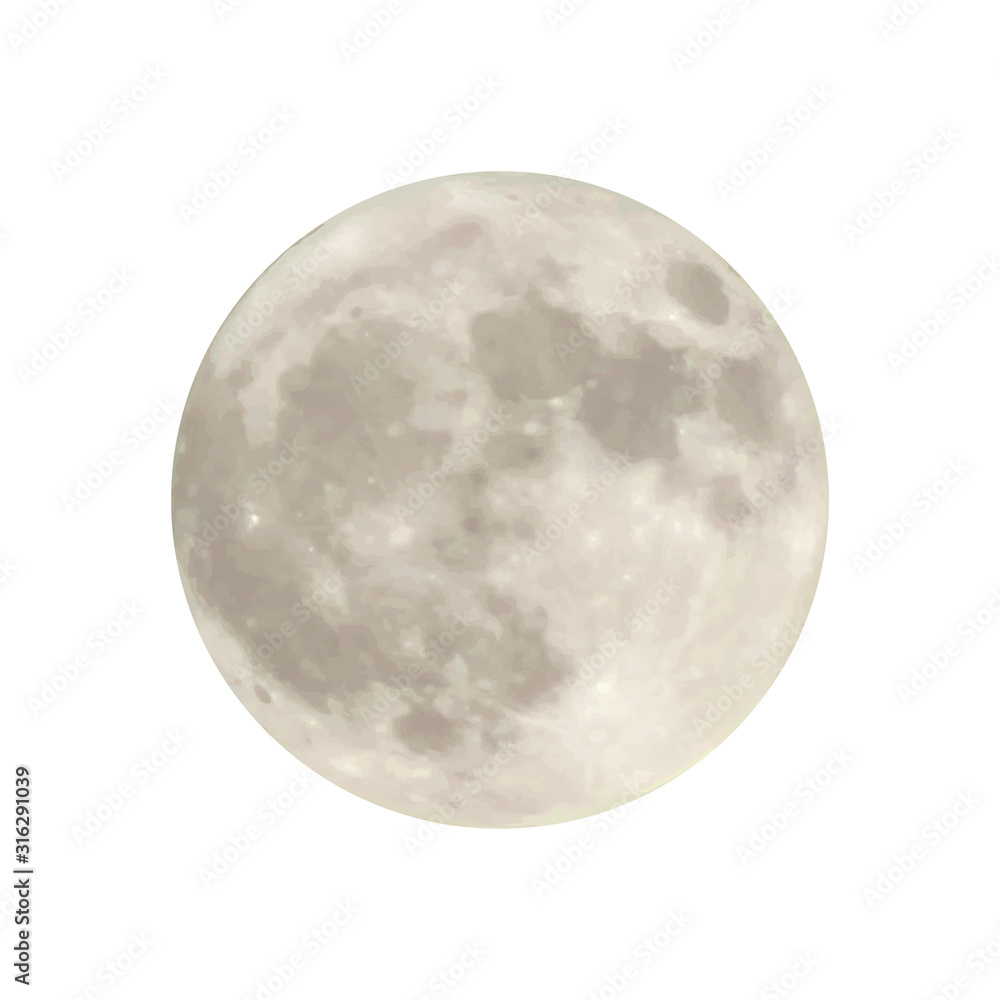 Naklejka premium realistic vector of full moon