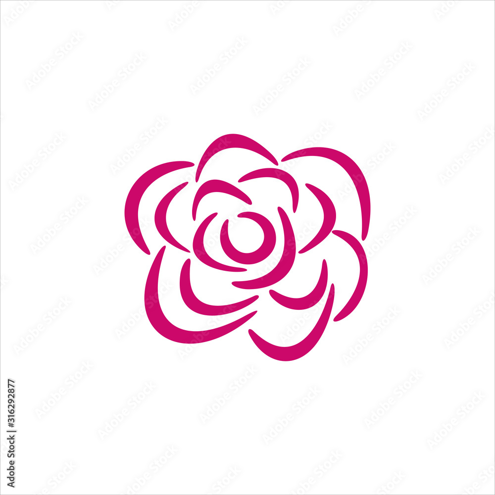 Red Rose Logo Vector Illustration Emblem Stock Vector Red Rose Logo Vector Illustration Emblem Stock Vector