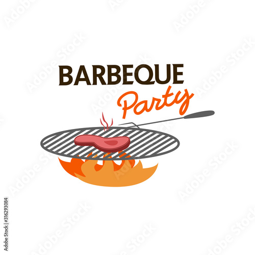 Barbecue Party Logo Vector Template