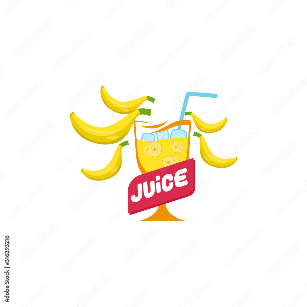 Bananas Juice Logo Vector Template Bananas Juice Logo Vector Template
