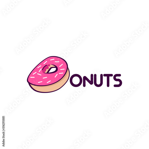 Donuts Logo Template Stock Vector 