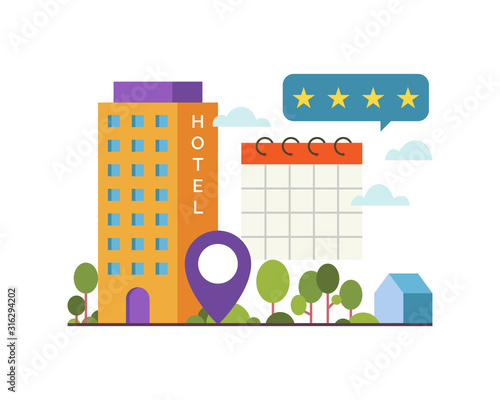 Vector illustration Concept illustration of online booking