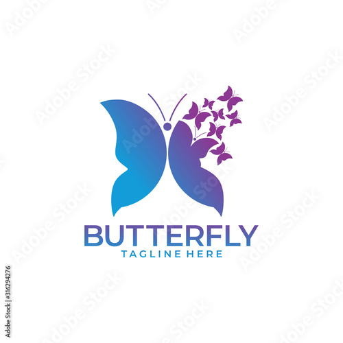 Butterfly Logo Design Vector Illustration
