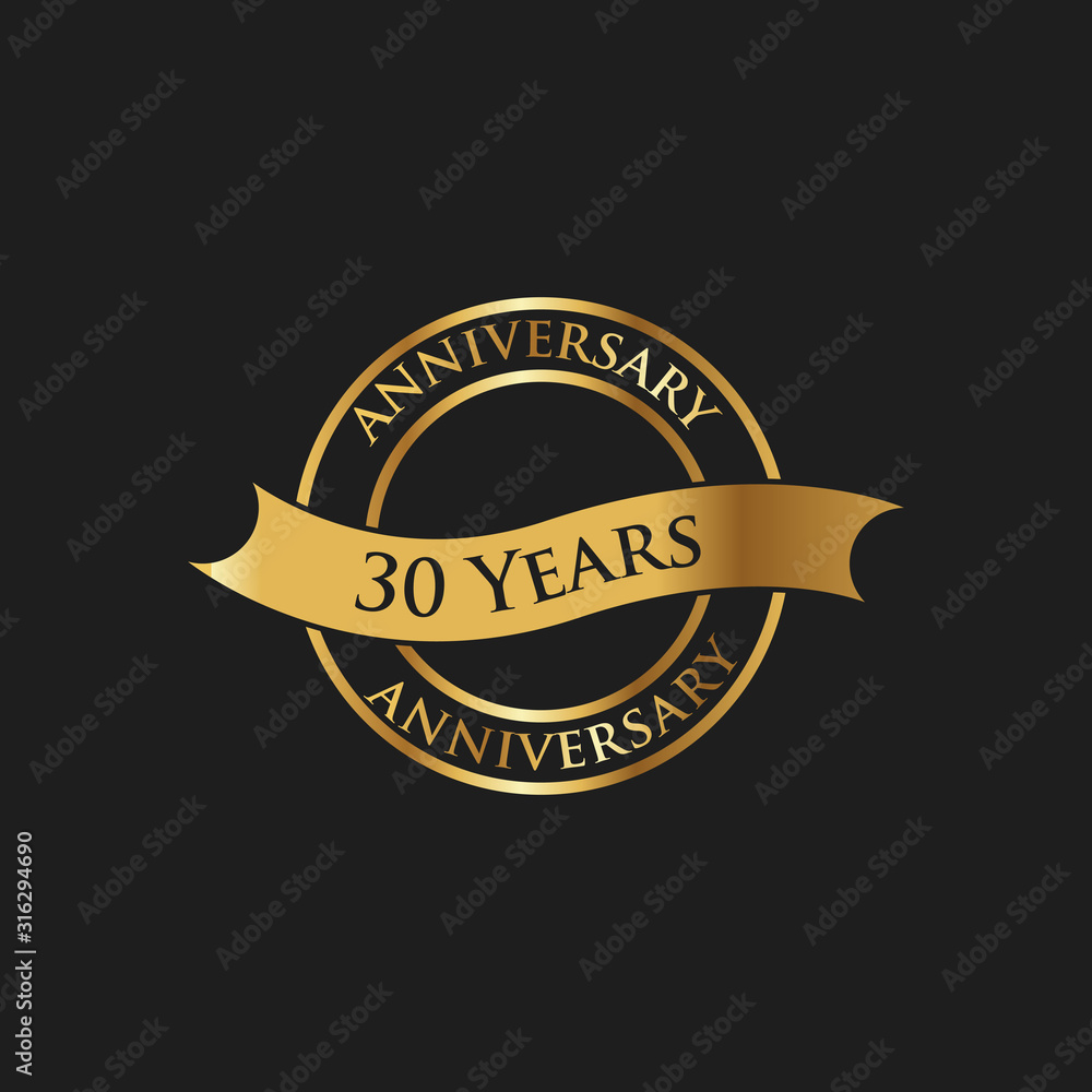 Fototapeta premium 30th Years Anniversary Celebration Design Vector Template