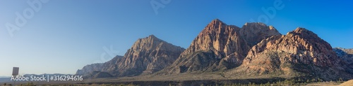 USA, Clark County, Nevada. A panorama of Red Rock Canyon State Park