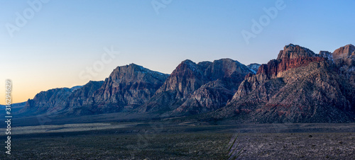 USA, Clark County, Nevada. A panorama of Red Rock Canyon State Park