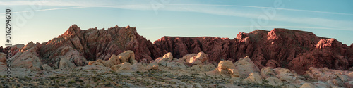 USA  Clark County  Nevada. A panorama of Red Rock Canyon State Park