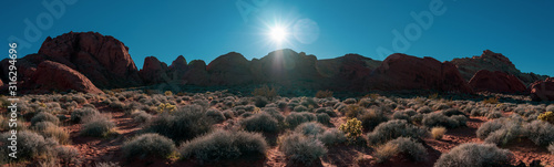 USA, Clark County, Nevada. A panorama of Red Rock Canyon State Park photo