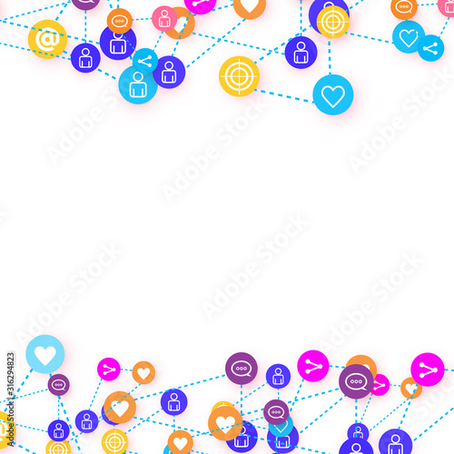 Social media marketing, Communication concept.
