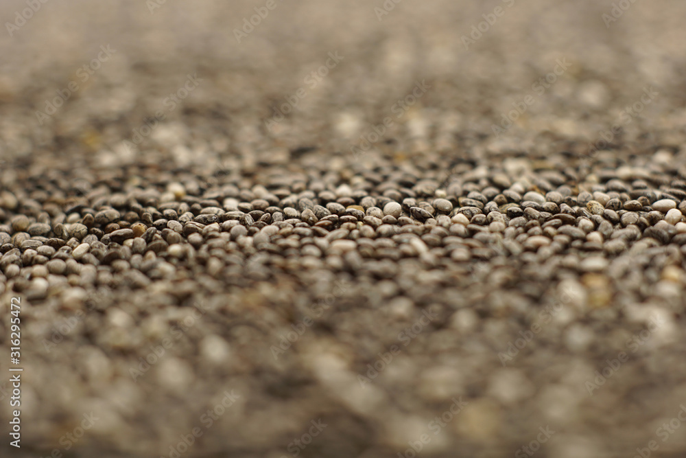 Close up of raw organic chia seeds. Close up of raw organic chia seeds.