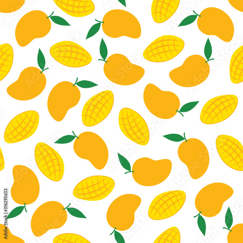 Mango Seamless Pattern Background Vector Design
