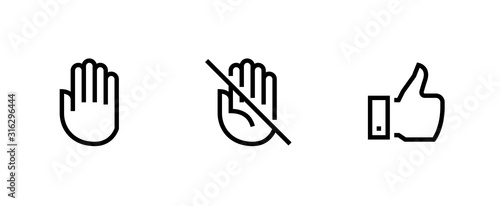 Hand, Palm Don't Touch, Thumb Up icons