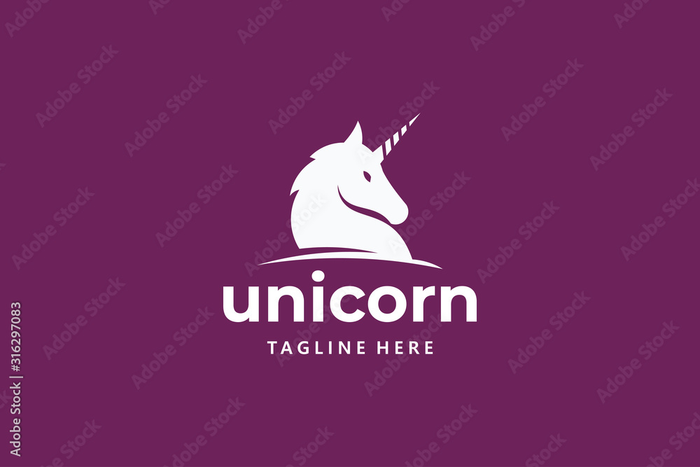 Obraz premium unicorn logo icon vector isolated