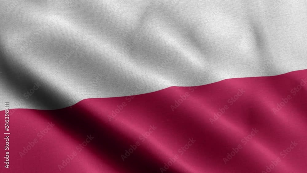 Closeup waving loop 4k National Flag of Poland Closeup waving loop 4k National Flag of Poland