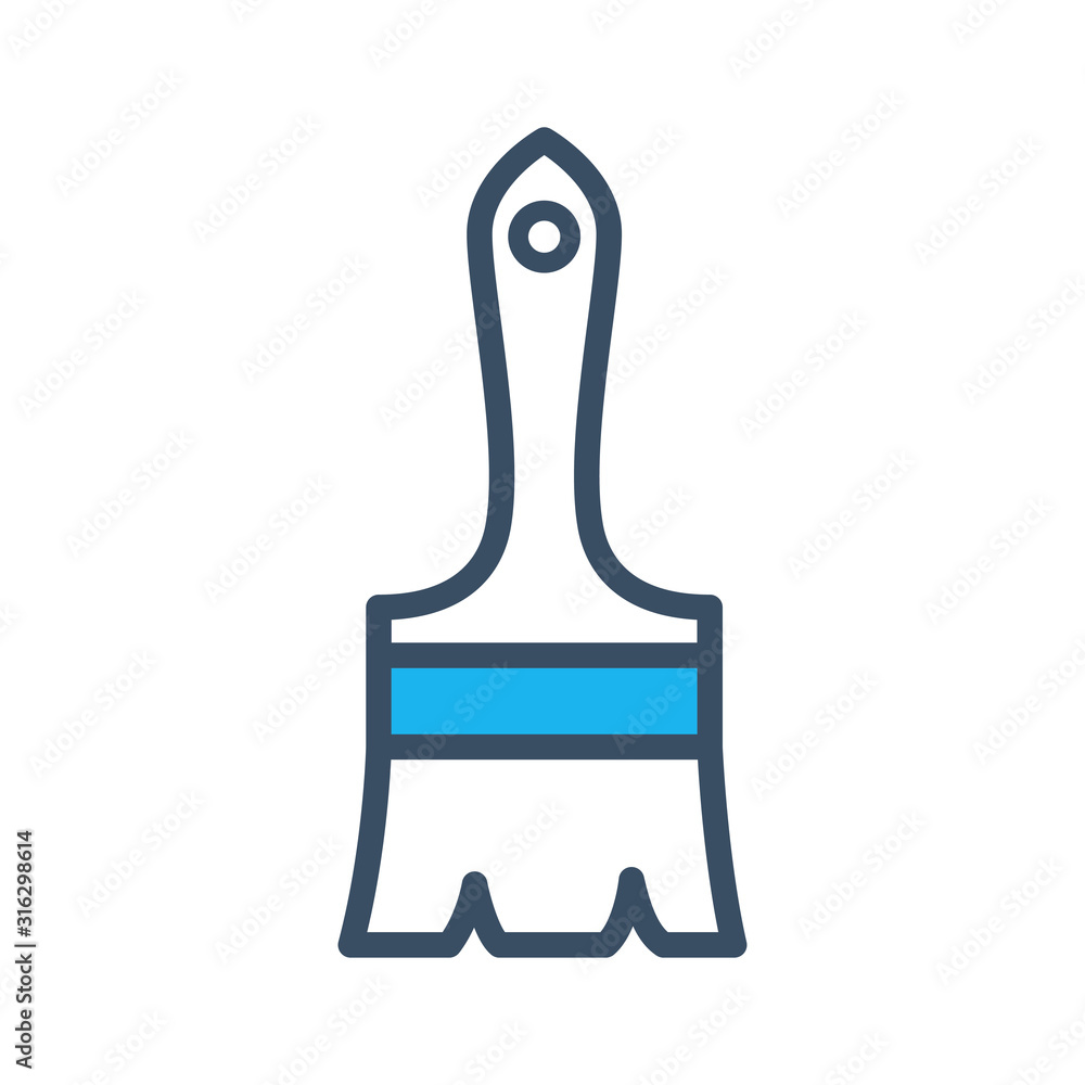 Obraz premium Paintbrush icon in flat style