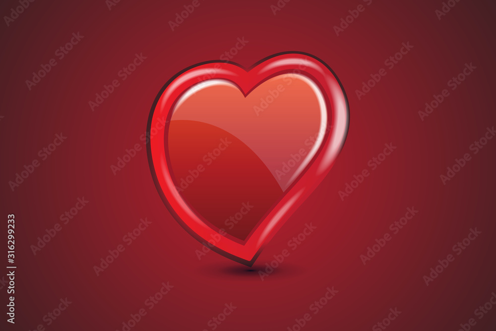 Valentine love heart logo vector background