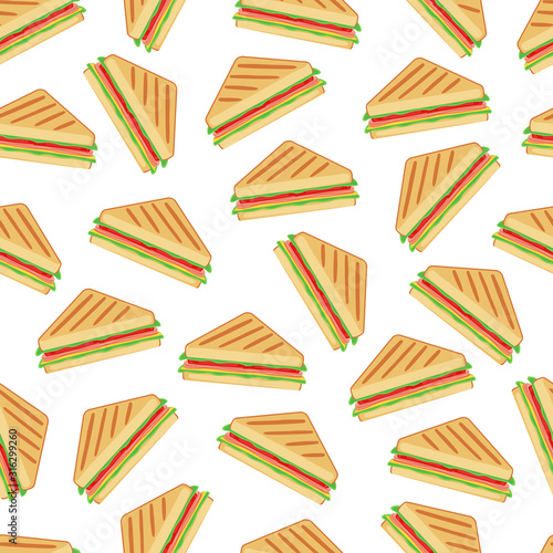 Sandwich Seamless Pattern Background Vector Design