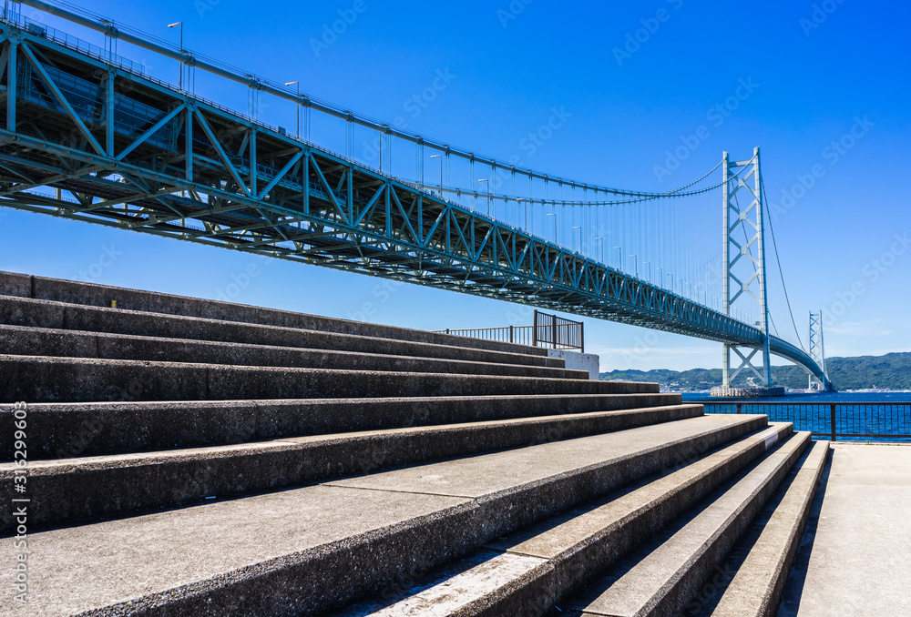 青空と明石海峡大橋 青空と明石海峡大橋