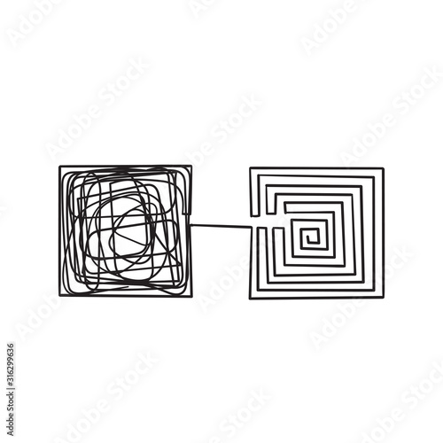 simplifying the complex illustration with hand drawn doodle line art style vector