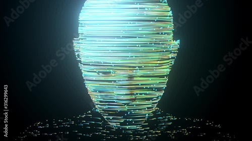 Artificial Intelligence Digital Technology Human Mind Person Face Fiction 3d Animation