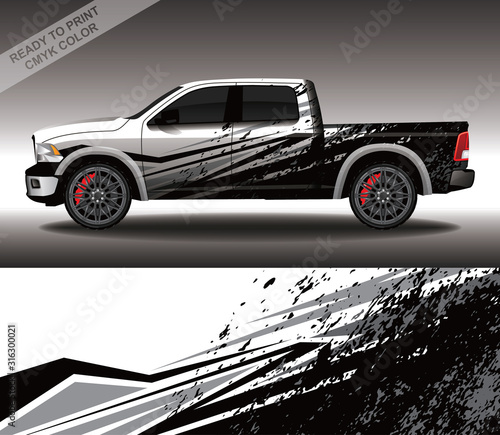 Car wrap decal design vector, custom livery race rally car vehicle sticker and tinting.