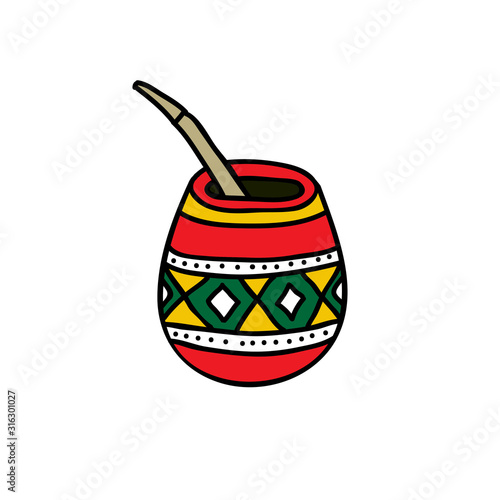 mate tea icon, vector illustration